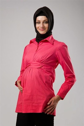 model baju hamil wanita muslim desain casual dan kerja terbaru 2017/2018