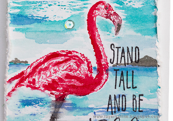 Layers of ink - Flamingo Tag Tutorial by Anna-Karin Evaldsson