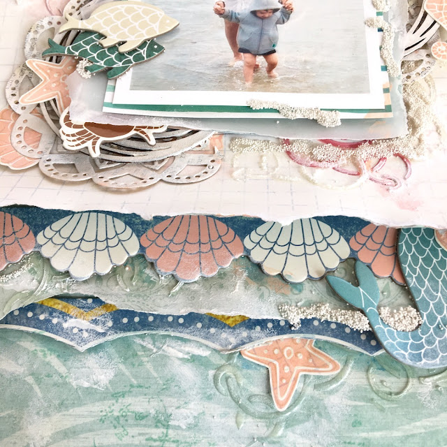 Ocean Scrapbook Page by Angela Tombari using BoBunny Down By The Sea Collection