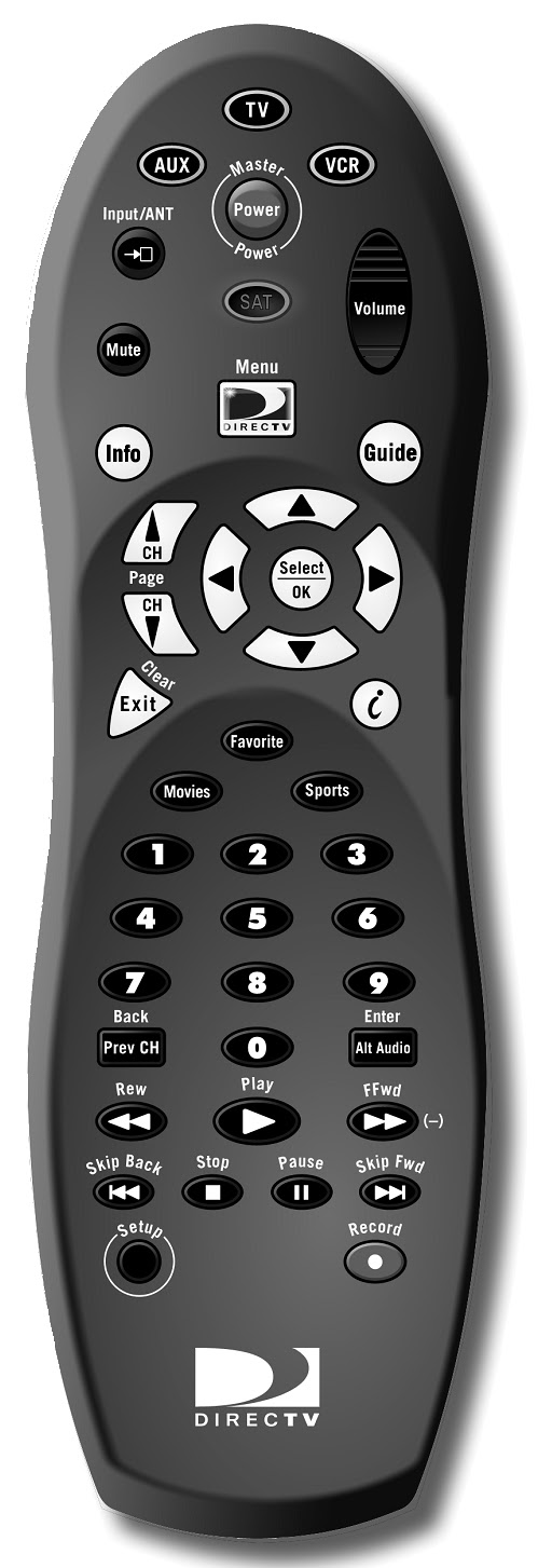 Master Electronics Repair ! DIRECT TV BLUE UNIVERSAL REMOTE CONTROL