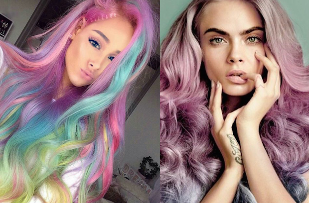 ariana grande pastel rainbow hair