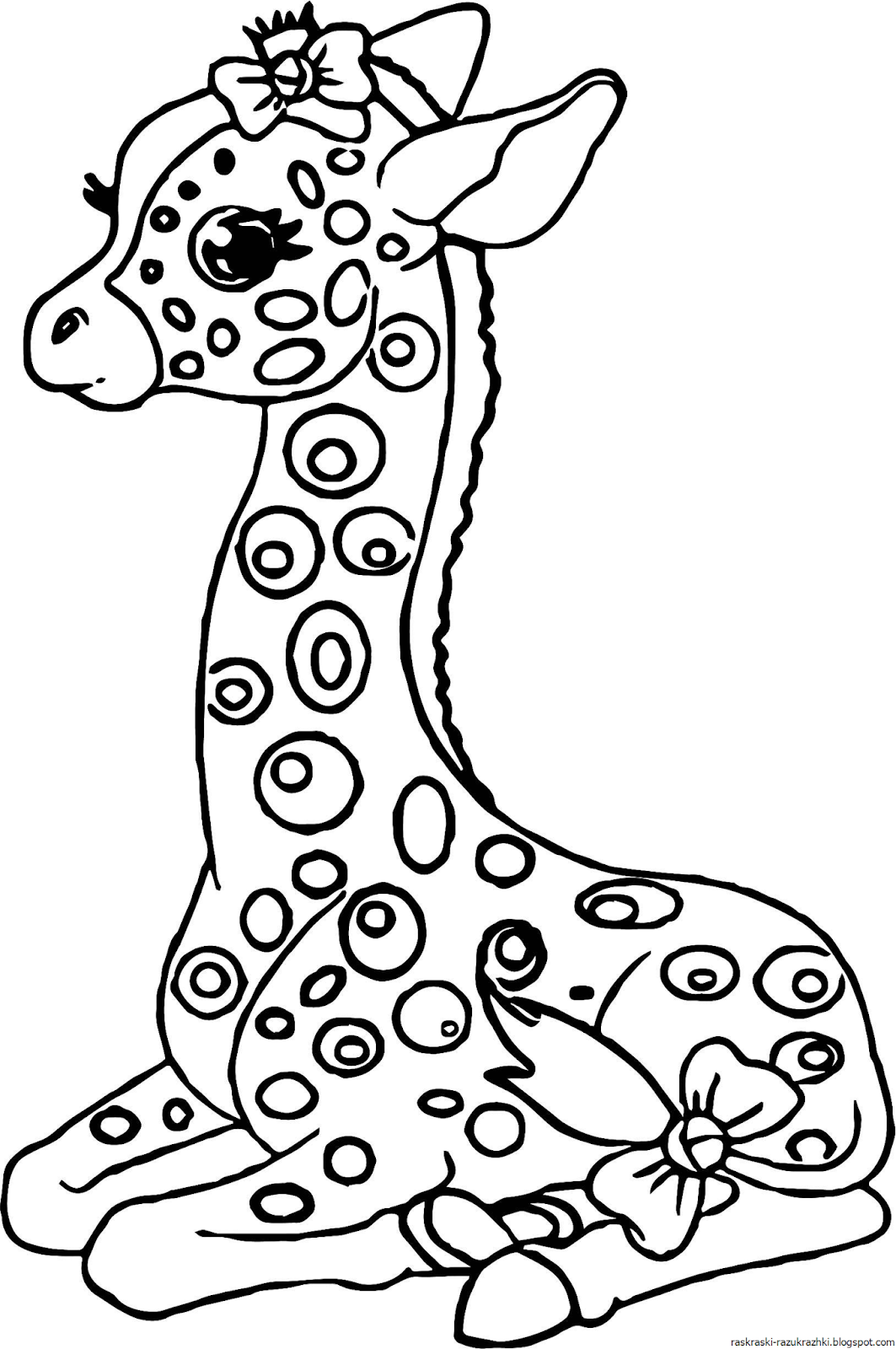Жирафик раскраска для детей