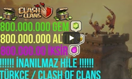 Clash of Clans  İnşaatçı Üssü Dahil 800.000 Kaynak Hileli Server 19.10.2017