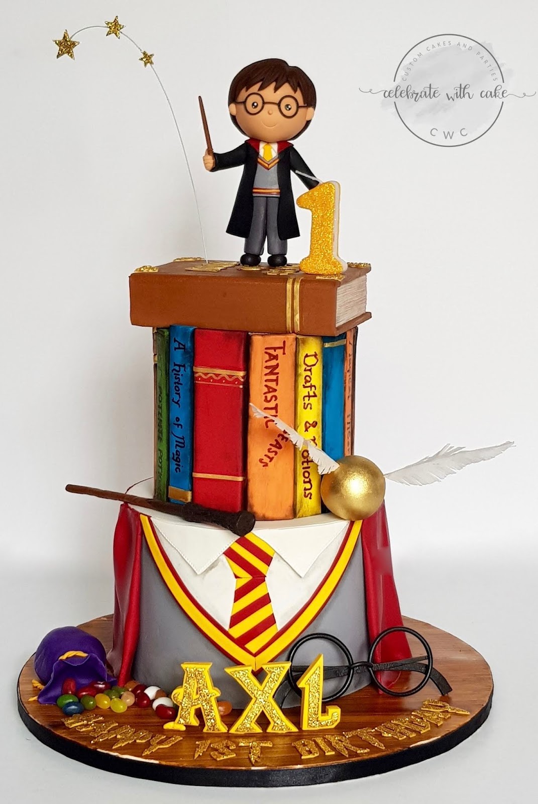 Celebrate with Cake!: Cute Harry Potter Two tiers 1st Birthday Cake