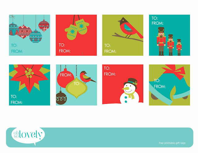 FREEBIES // HOLIDAY GIFT TAGS, Oh So Lovely Blog