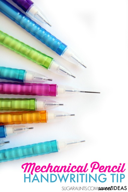 Use a mechanical pencil to help kids who write too dark or too lightly on the paper.