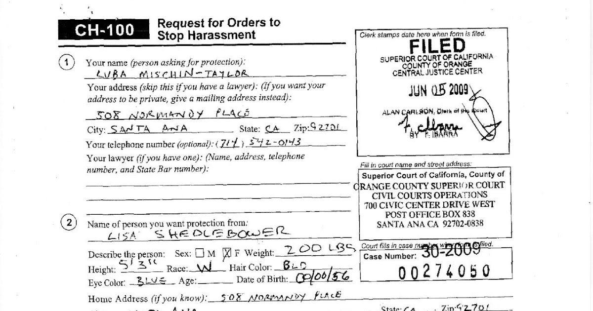 Superior Court of Orange County Public Records Lisa Shedlebower Lisa