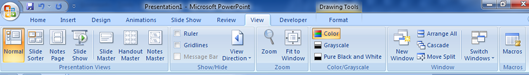Fungsi-fungsi Menu tab view pada Microsoft power point