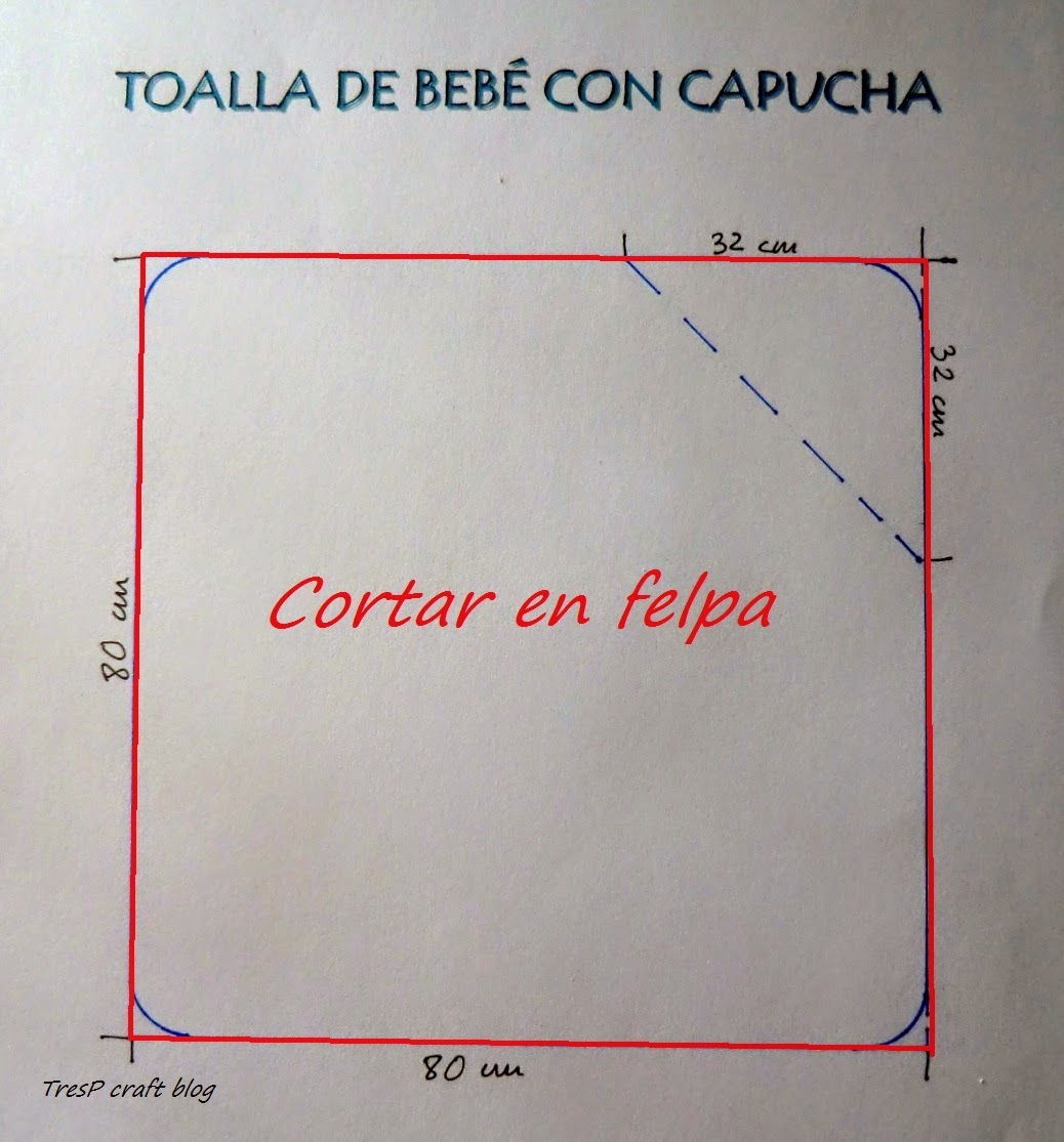 TresP PATRÓN Y TUTORIAL DE TOALLA CON CAPUCHA PARA BEBÉ
