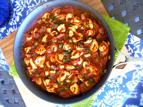 10 One Pot Meals that Dramatically Decrease the Heat in your Kitchen -One Pot Tortellini with Sausage and Spinach in a Tomato Basil Sauce- Slice of Southern