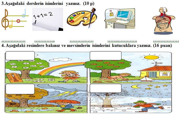 4. Sinif İngilizce 2. Dönem 2. Yazılı Soruları - Ödevvar,oguz hoca