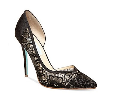 Betsey Johnson Black laced d'orsay pumps