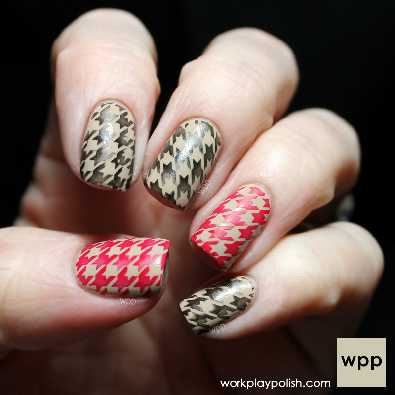 Houndstooth Stamp with Zoya Farah, Raven and Carment (work / play / polish)