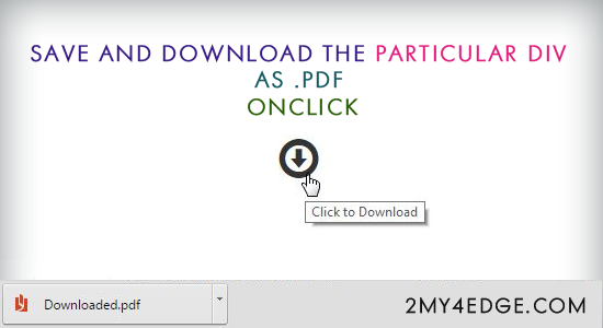 save and download the web page as pdf format using jquery