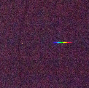 SA-100 Spectra of Sirius, cropped, 55mm, 2 seconds (Source: Palmia Observatory)