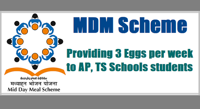Providing 3 Eggs per week to AP, TS Schools students under MDM Scheme ,MDM Scheme Certain Instructions, Mid Day Meal Scheme Menu Providing 3 Eggs per week to AP, TS Schools students under MDM Scheme ,MDM Scheme Certain Instructions, Mid Day Meal Scheme Menu