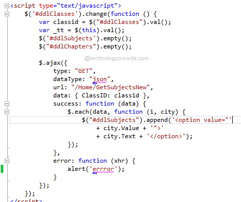 Dropdown List: Cascading Dropdown list in MVC - .Net Core | MVC | HTML ...