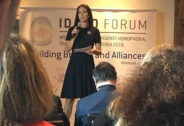 Crown Princess Mary attended the official opening of the European Conference IDAHO Forum at Admiral Hotel. Princess Mary wore Prada dress, fashions