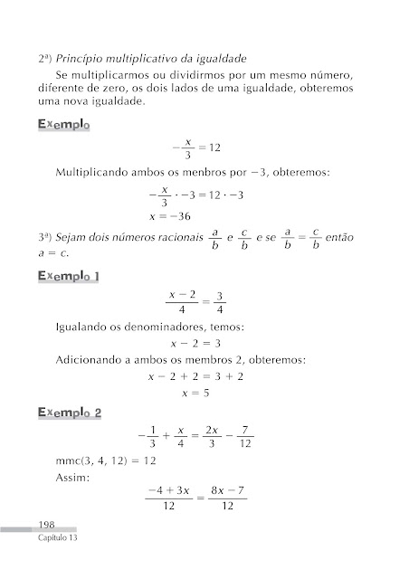Equações e inequações do 1o grau