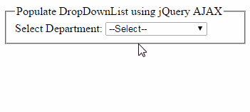 jQuery AJAX to bind Asp.Net DropDownList dynamically from Sql server database 