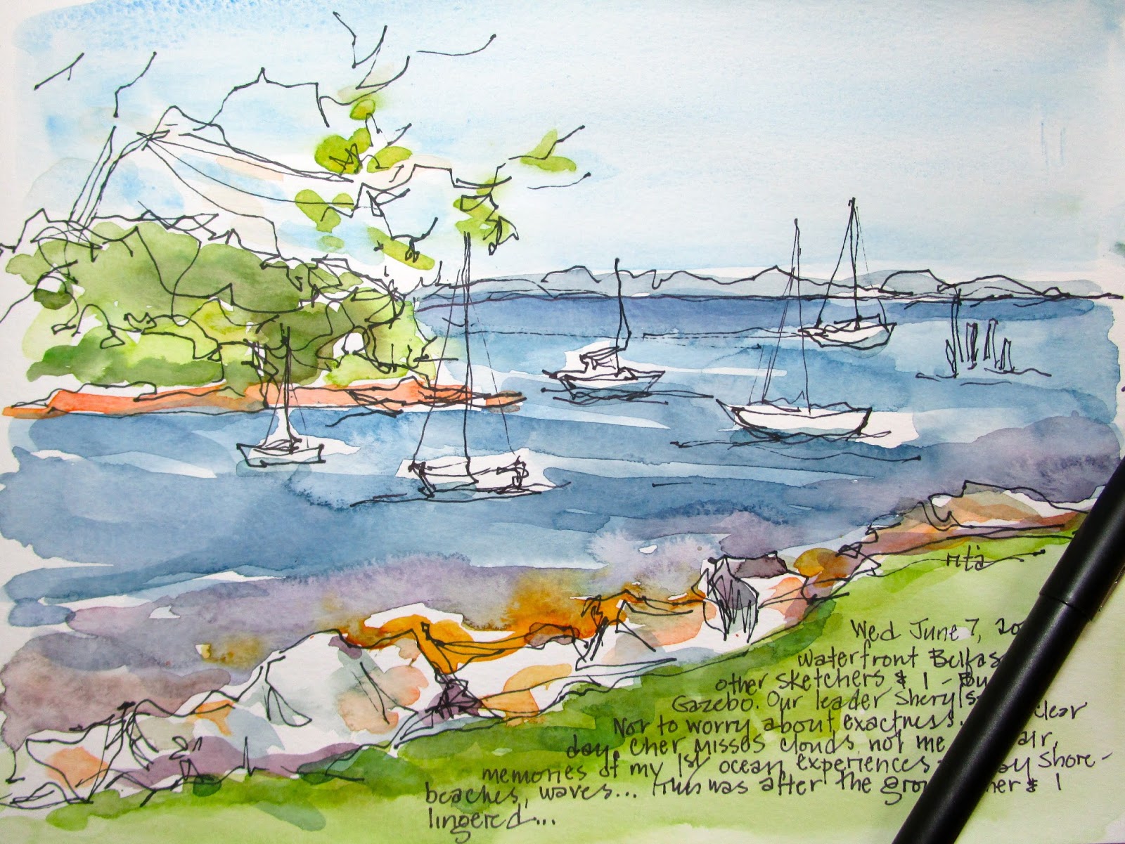 Sketchbook Wandering Urban Sketch Group Waterfront