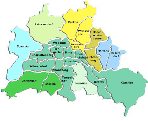 Berlin Karte von Bundesländer | Landkarte Deutschland Regionen Politische
