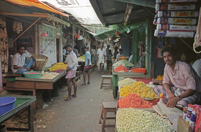 Pondichéry, Grand Bazar, © L. Gigout, 1990