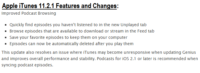 Apple iTunes 11.2.1 Features and Changes