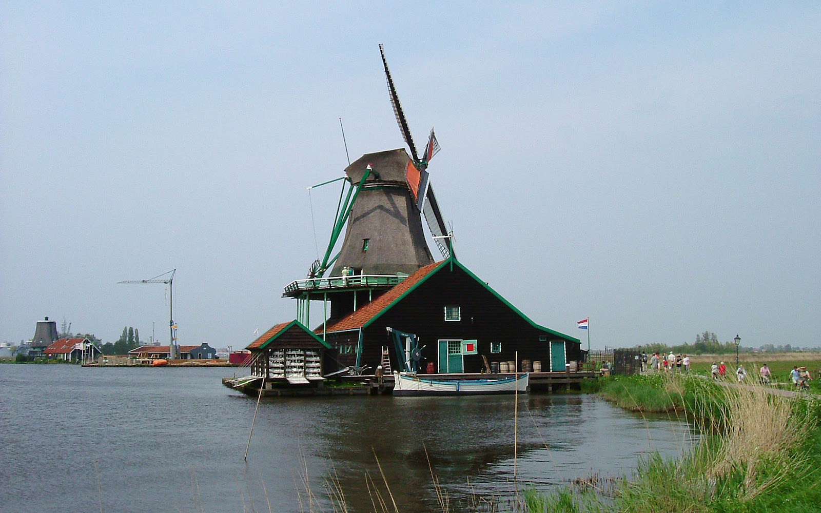 Foto van molen op de Zaanse Schans - Mooie Achtergronden