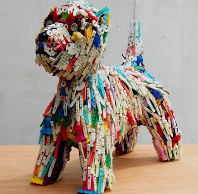 Arte reciclado y esculturas en plástico