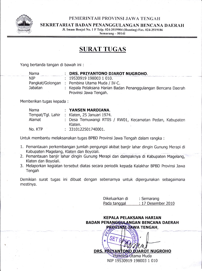 5 Contoh Surat Tugas Kerja Karyawan Dinas Dan Perusahaan