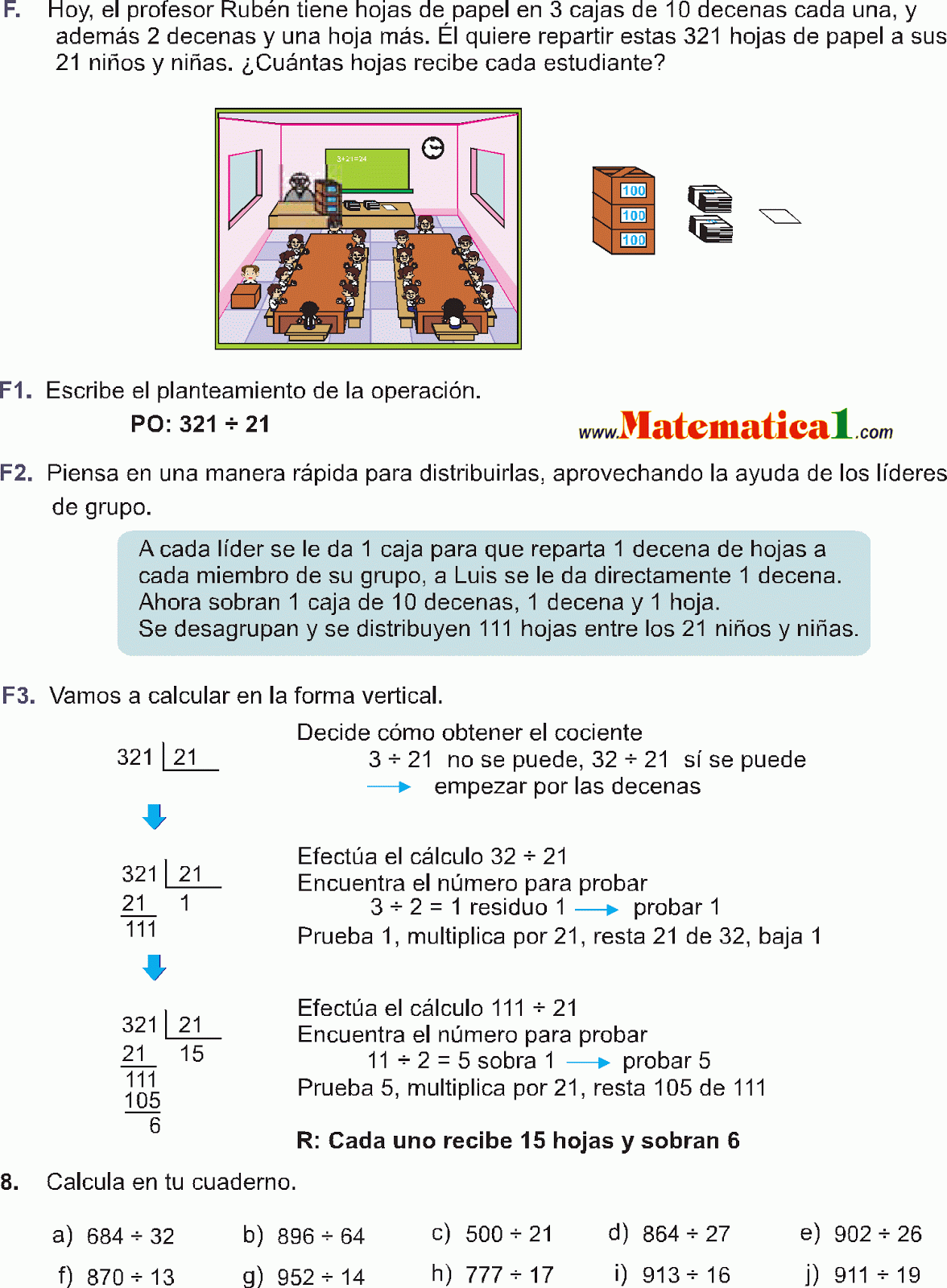 Resueltos Ejercicios De Divisiones De Dos Cifras Para Ninos De Cuarto 7822