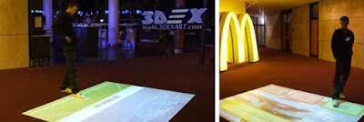 Interactive floor projection for promoting business and advertisement