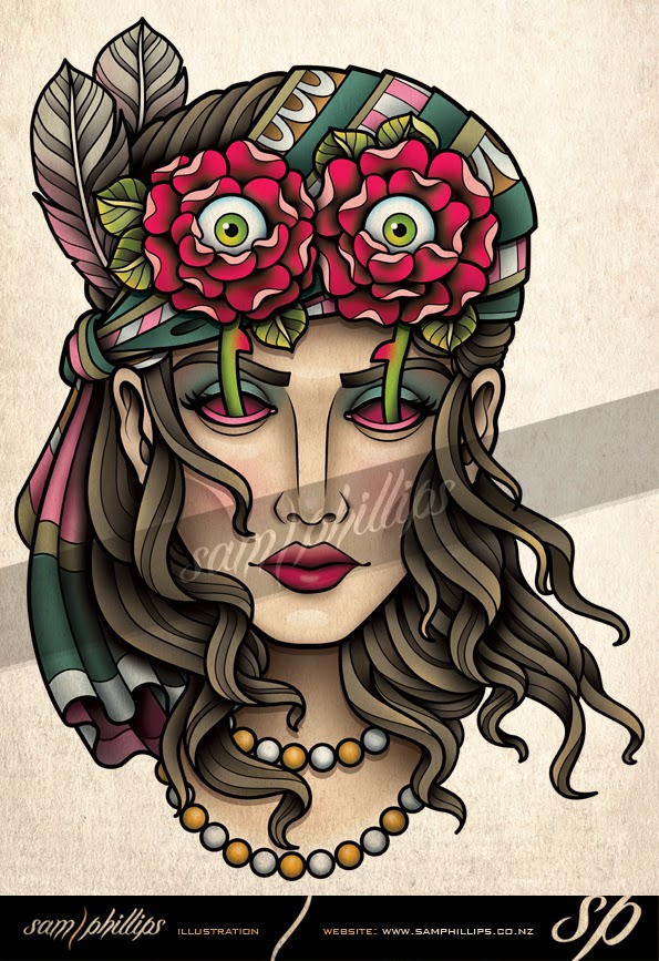 Sams Blog: Gypsy Eyes in Roses Tattoo