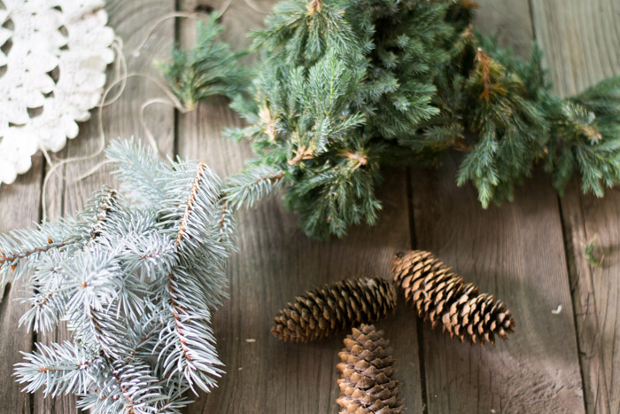 Centro de mesa navidad natural