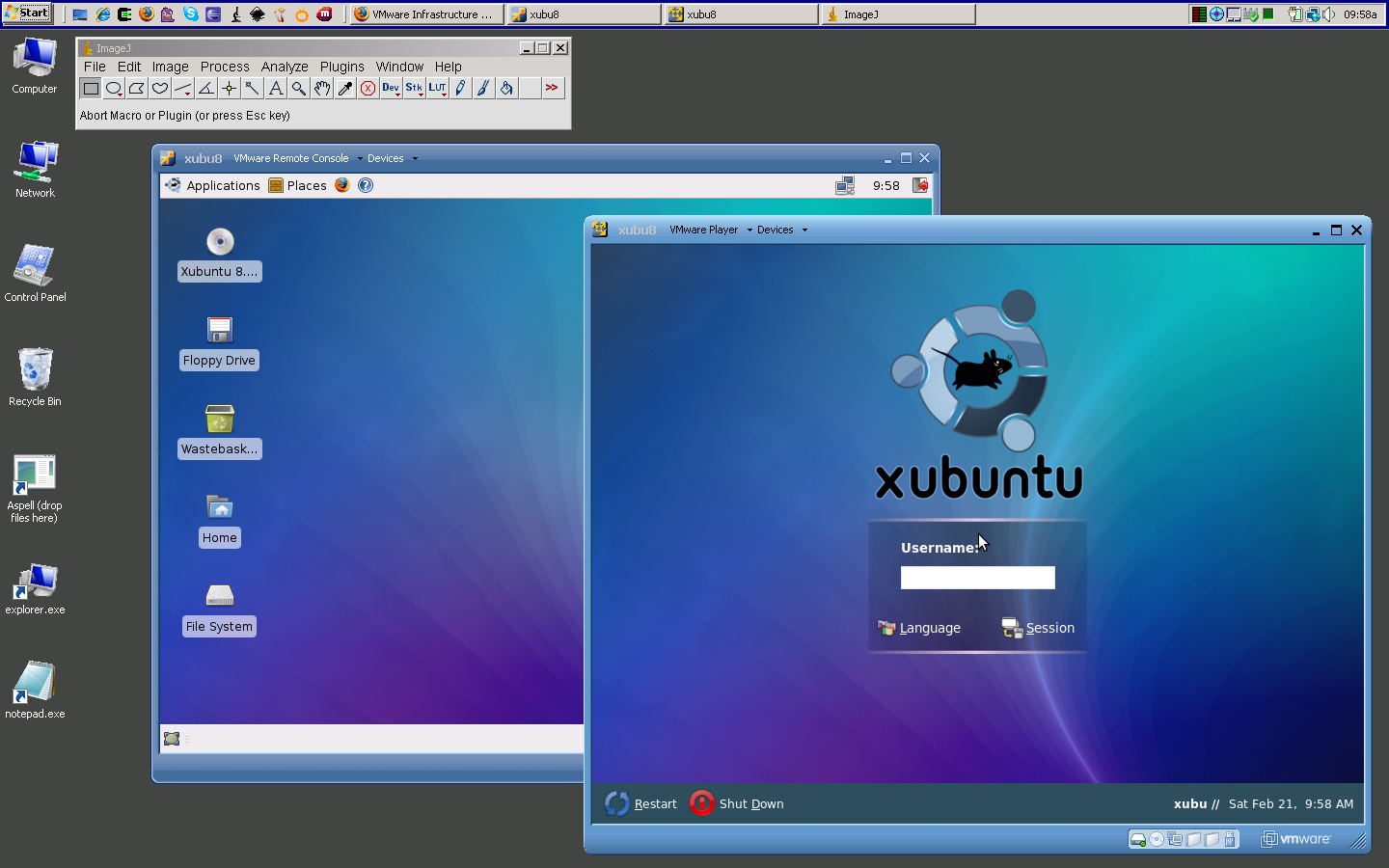 Виртуальная машина для линукс. VMWARE Player на Windows XP. VMWARE Player Guest.