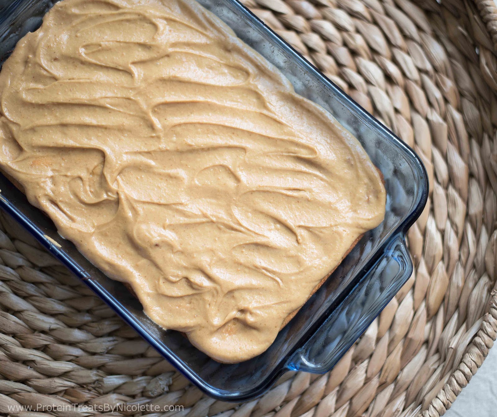 Protein Treats By Nicolette Banana Protein Cake with Peanut Butter Icing