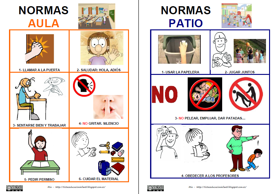 TIC, TAC NORMAS PARA AULA Y PATIO