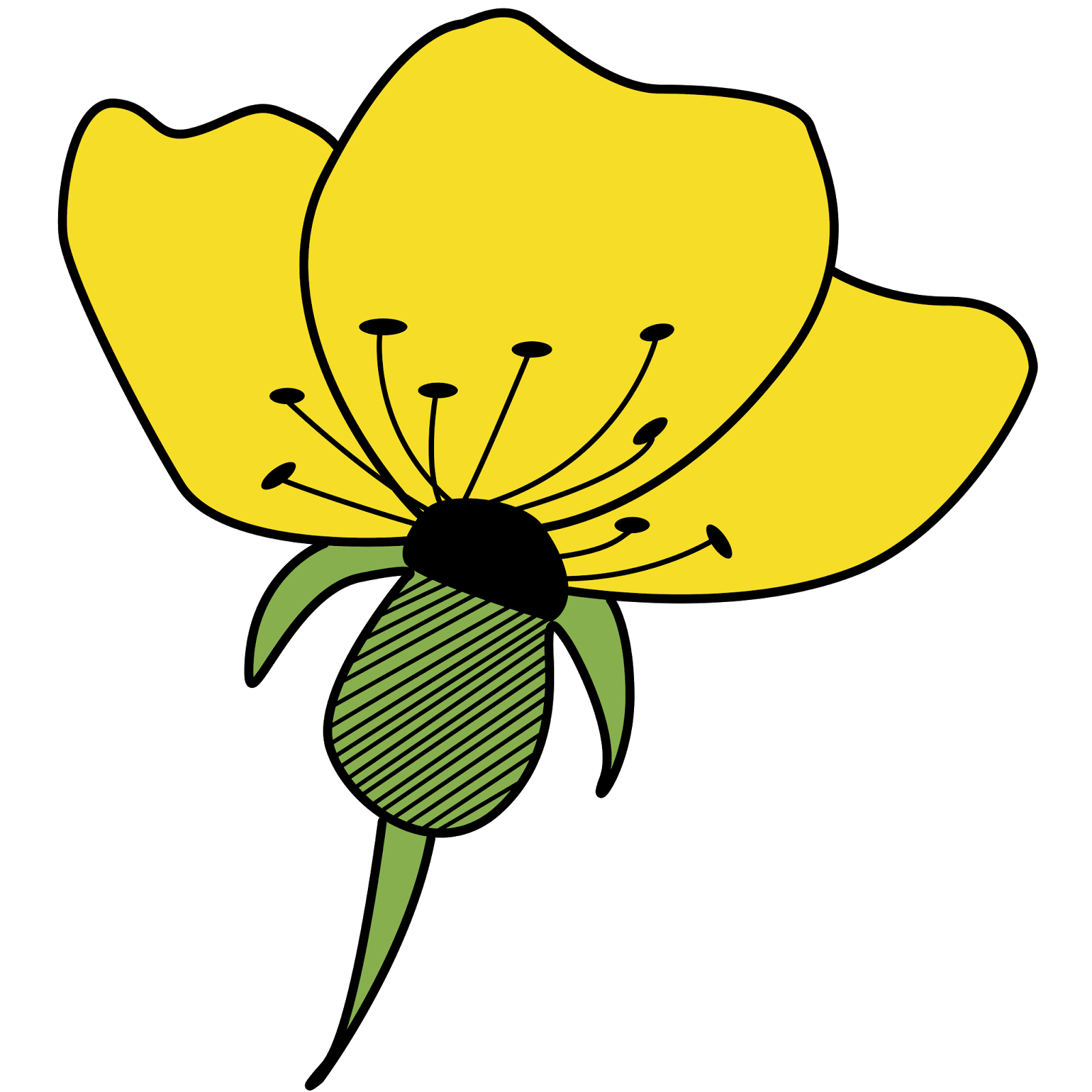 KRIKART Imágenes libres de derecho de autor: Dibujo de flor