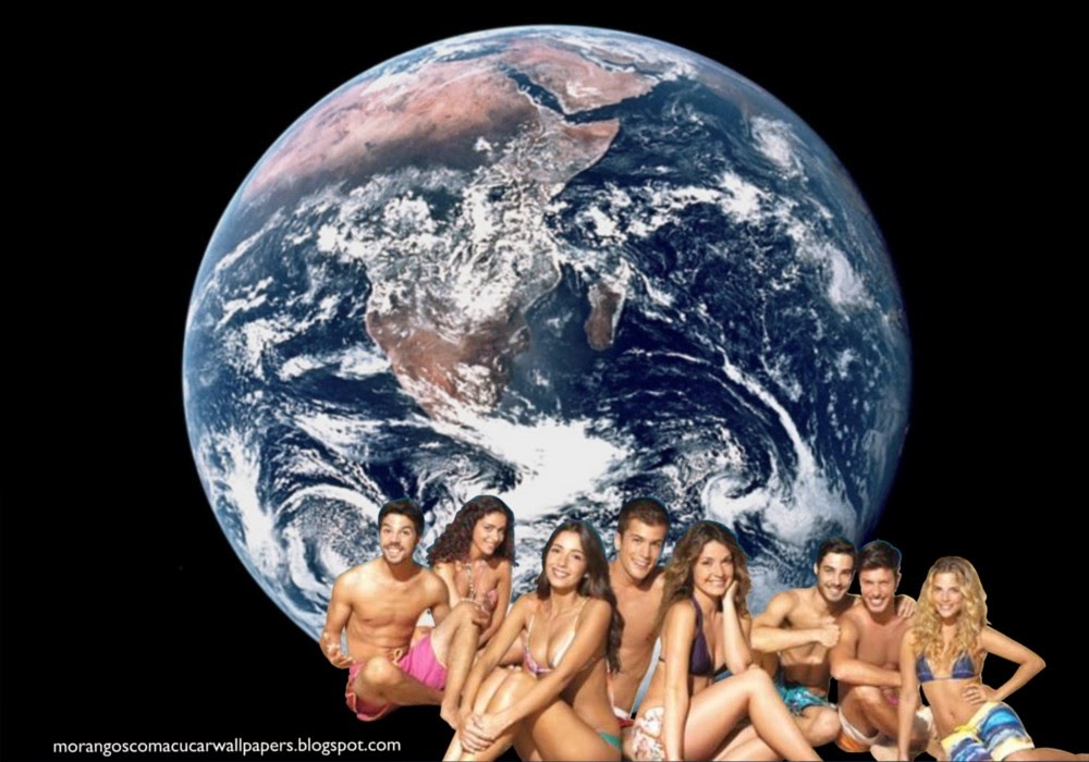Fundo de tela dos Morangos com Açucar Actores na Praia série juvenil em wallpaper Planeta Terra Visto do Espaço Morangos com Açucar
