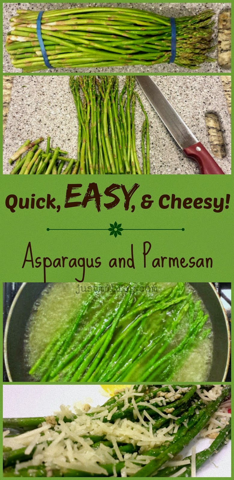 Prep for cooking cheesy asparagus.