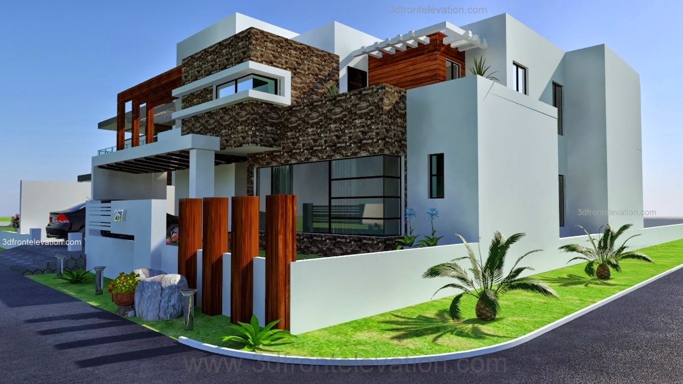 3D Front Elevation.com: 1 Kanal Modern Contemporary Design 3D Front