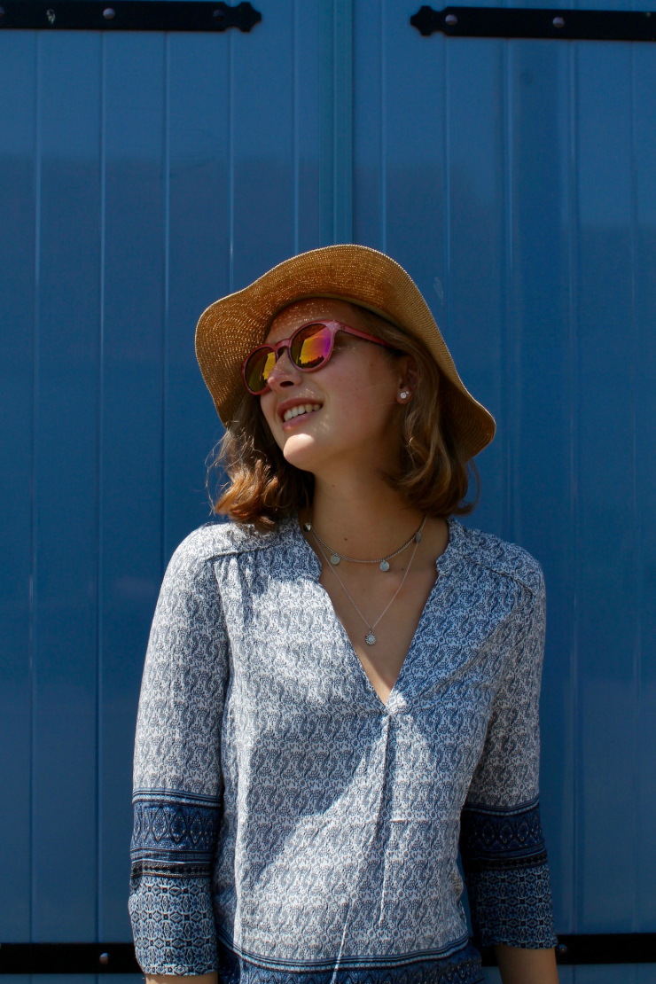 blue and white provençal shirt