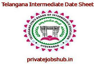 Telangana Intermediate Date Sheet Telangana Intermediate Date Sheet