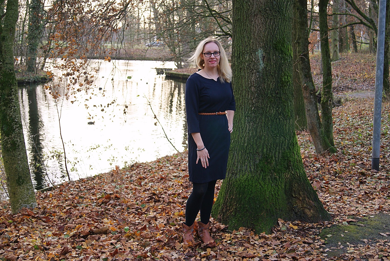 Outfit | Donker blauwe jurk Outfit | Donker blauwe jurk