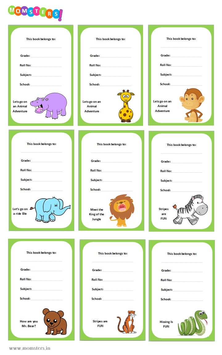 Momsters Parenting N All The Jazz Printable Free Book Label 3 