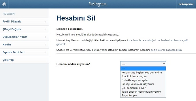 instagram hesabı nasıl kapatılır silinir instagram hesap silme kapatma