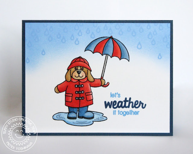 Sunny Studio Stamps Rain or Shine Let's Weather It Together Spring Card