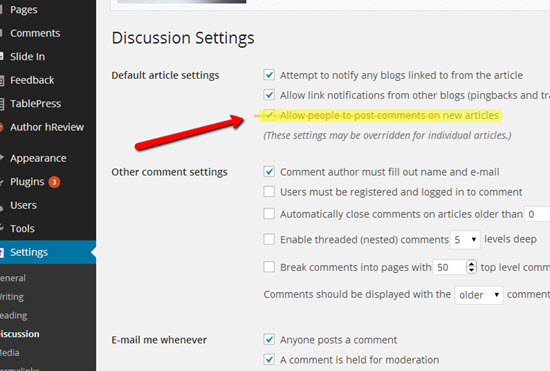 Want to disable comments on every new page by default? 