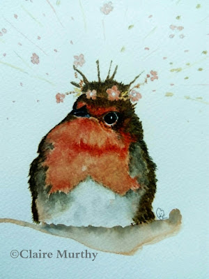 british wildlife watercolours robin bird bird watercolour painting